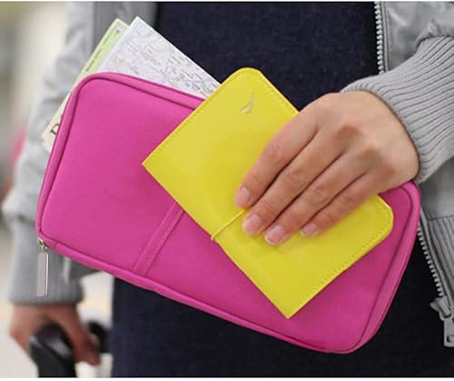 Miniatura 5 de vanki - Organizador multifuncional para pasaporte, tarjeta de crédito, identificación, documentos, bolsa de viaje, bolsa de viaje (rojo rosa)