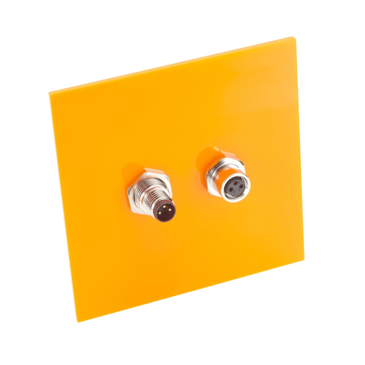 M8 A-Code 3 Pin Male to Female Bulkhead Connector Straight Industrial Sensor Circular Connector IP67 Shielded Feedthrough Panel Mount Socket Receptacle For Control Cabinet I/O System Automation (2PCS)