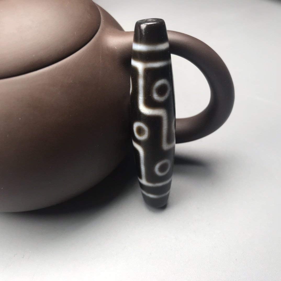 Tibetan Old Agate Nine Eyes Dzi Bead Send Hang Rope
