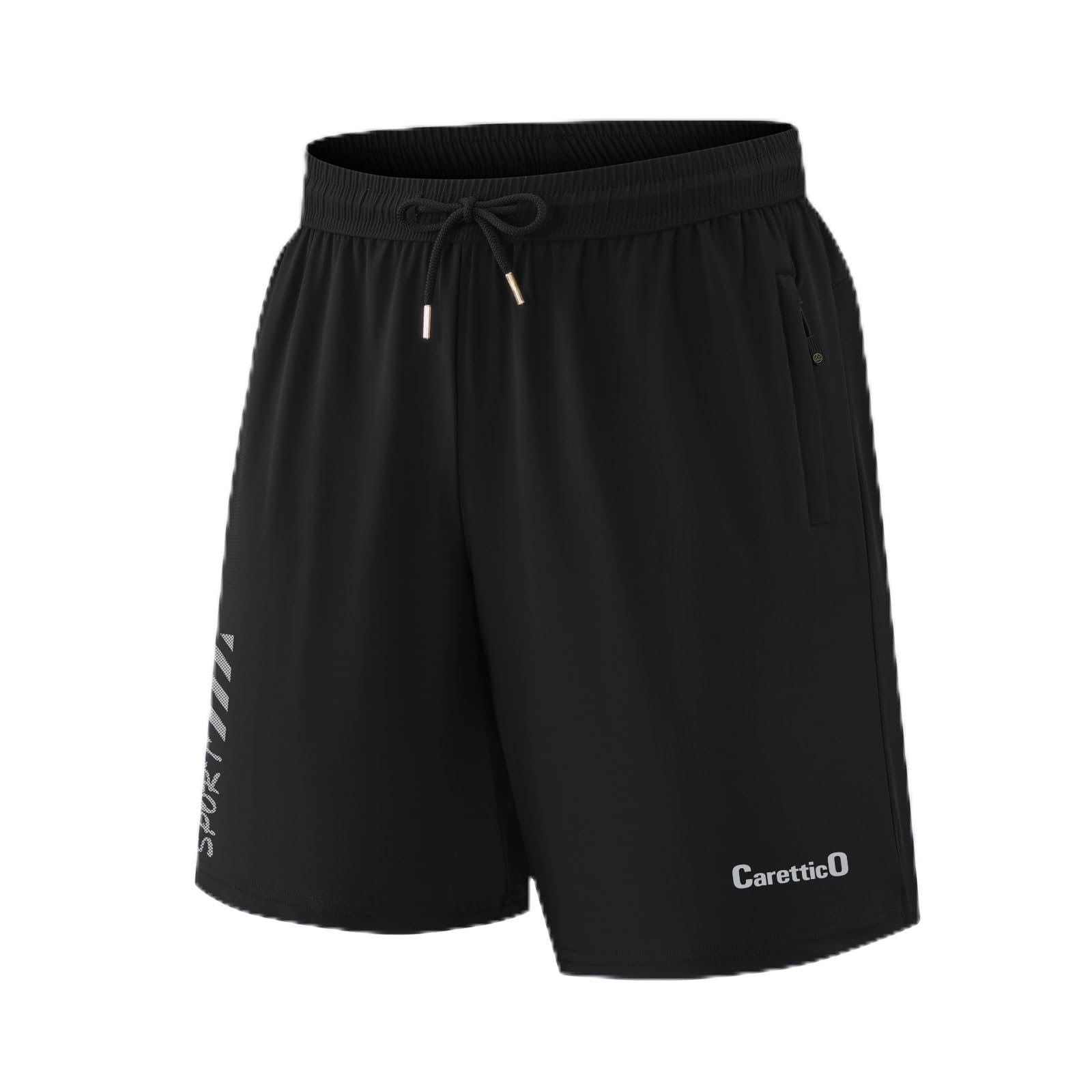 Mens Athletic Gym Shorts with Zipper Pockets Elastic Waistband Quick Dry Sweat Resistant Training Shorts