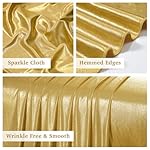 10x10 ft Gold Sequin Backdrop Curtain Panels for Parties, Wrinkle Free Glitter Photo Backdrop Drapes 2 Panels 5x10FT Shimmer Back Drop Cloth for Wedding Birthday Christmas Photography Background - Image 4