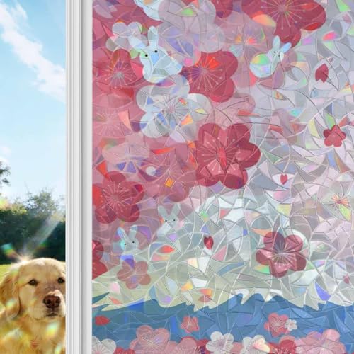 Película para ventana con privacidad estilo japonés rosa miniatura 2