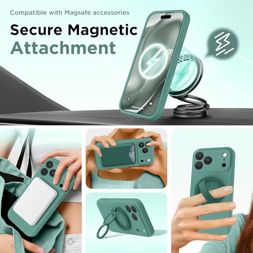 Image of GolbinBox Magnetic for iPhone 17 Pro Case, Silicone Cover, Pine Green