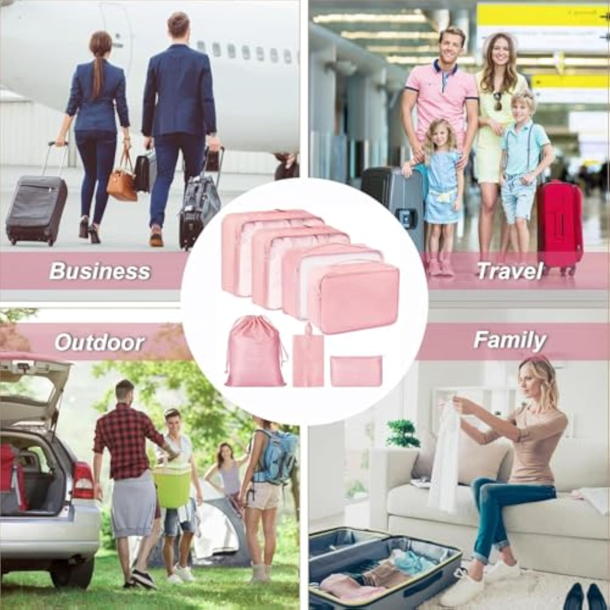 Modern Travel Luggage Packing Bag, 7 in 1