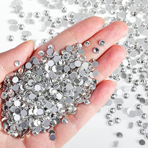 Image of Beadsland Flat Back Crystal Rhinestones Bulk, Crystal, SS6, 14400pcs | Flatback Glass Gems for Nails Crafts Clothes DIY Decoration, Glue Fix, 1.9-2.1mm