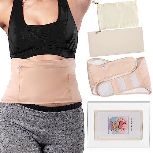 Castor Oil Pack, DEROWN Castor Oil Packs Wrap, Less Mess Made of Organic Cotton Flannel & Waterproof PUL, Reusable Massage Castor Oil Pack Kit with Anti Oil Leak Design (Oil Not Included)