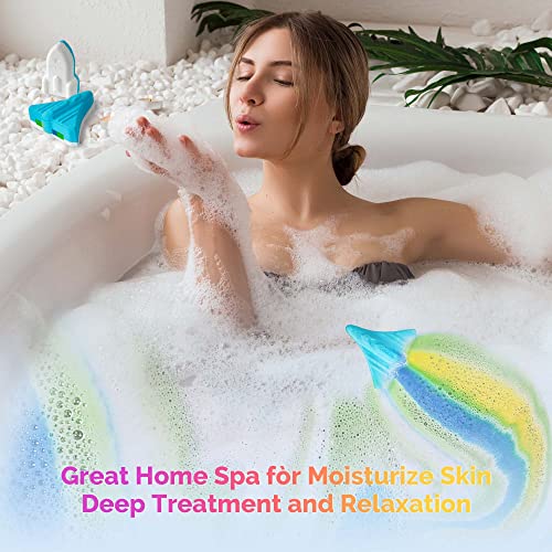 Origlam Bath Bombs For Kids, Space Shuttle & Rocket Bath Bombs With Surprise Inside, Organic Rainbow Bath Bombs, Great Birthday/Thanksgiving/Christmas Gift Set For Women/Kids/Boys/Girls, 3 Oz × 4 Pcs #TOP2