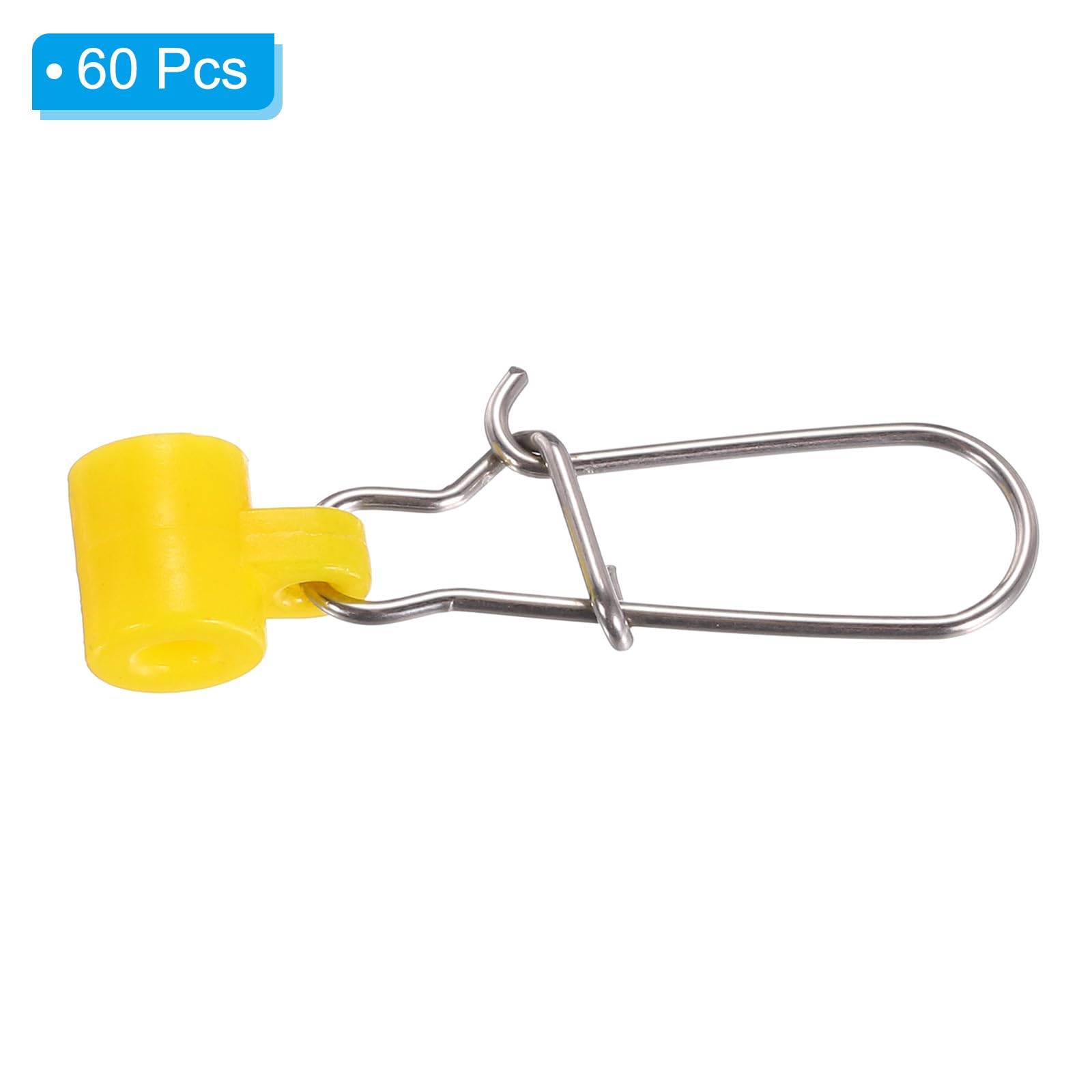 PATIKIL Fishing Line Sinker Slide, 60Pcs Duo Lock Snap Sinker Slider Weight Connector 6# for Saltwater Fishing Rigs Tackle Yellow - Image 3