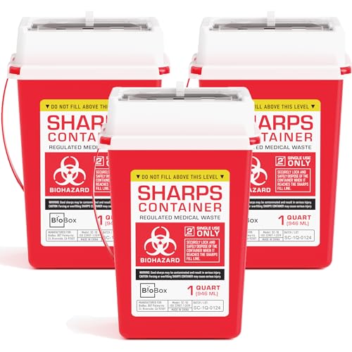 BioBox Sharps Container Small 1 Quart (3-Pack)