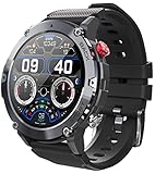 Smartwatch Telefonieren Militär Uhr Herren Fitnessuhr 20 Sportmodi Outdoor Sportuhr Tactical Watch mit Blutdruckmessung Gesundheitsuhr Pulsuhr Wasserdicht Armbanduhr Fitness Tracker für IOS Android
