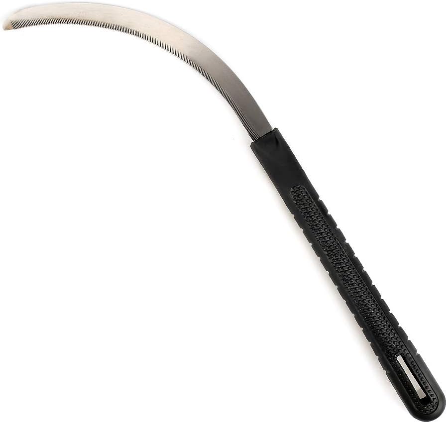 Brush Clearing Sickle,Carbon Steel Blade Light Serration,Professional Grass Brush Tools-ldeal for Removing unwanted Vines and Weeds from Garden Gardens
