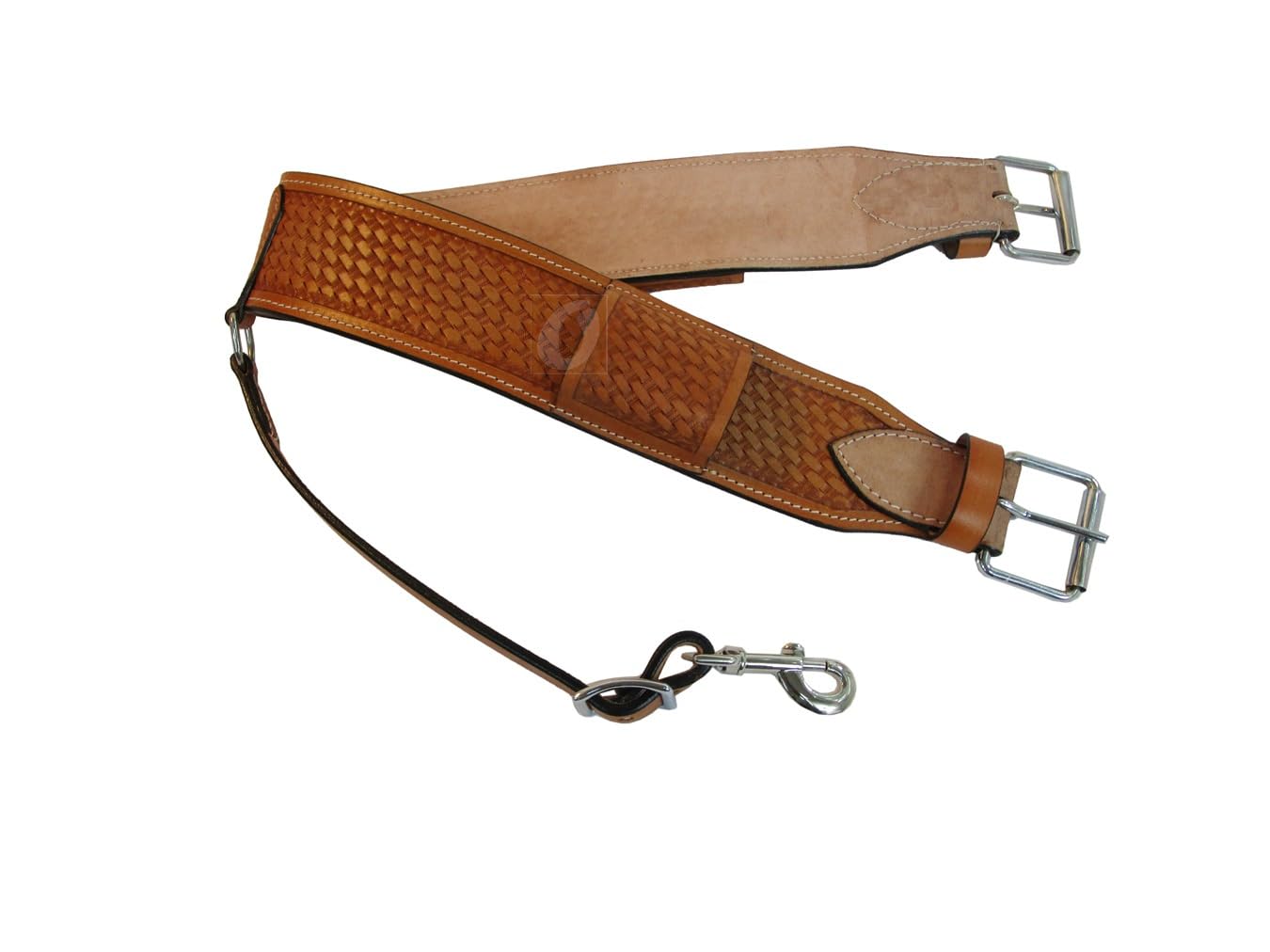 Western Back Cinch Basket Weave Tooled Roping Pleasure Leather Horse Rear Girth Barrel Racing Trail | 36