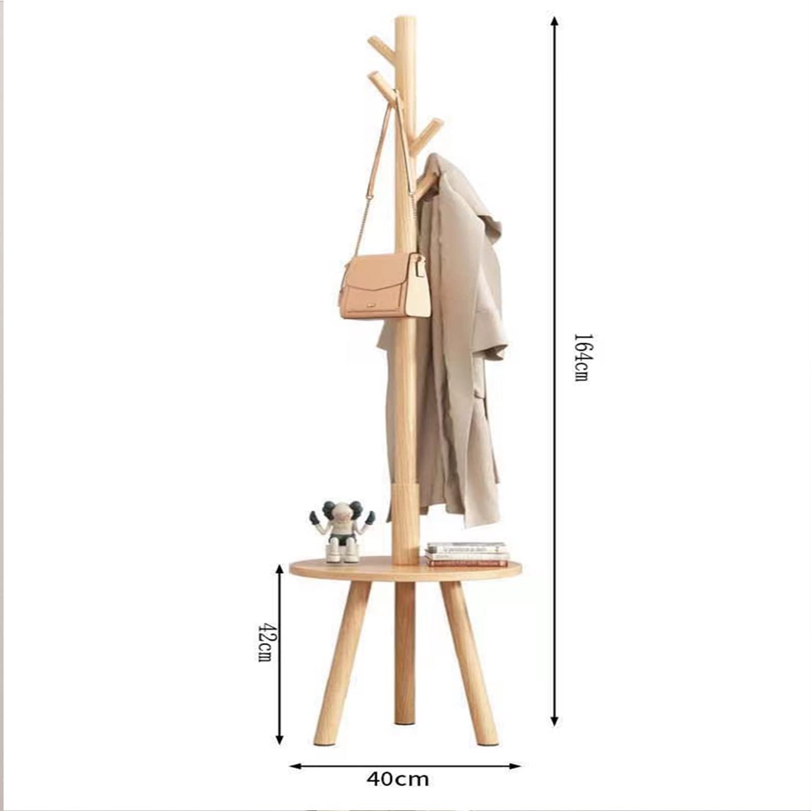 SAeWare Appendiabiti autoportante, appendiabiti per mobili da camera da letto, appendiabiti in legno massello con forte capacità portante e struttura solida, giallo