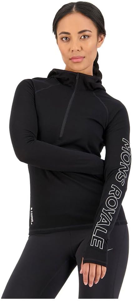 Bella Merino Long Sleeve Hood - Black Daisy