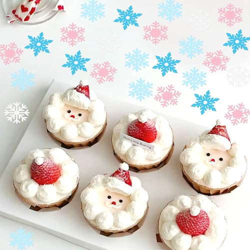 Image of 100 Pcs Snowflakes Confetti Decorations for Christmas Winter Frozen Theme Themed Party Baby Shower Confetti Paper Table Scatter