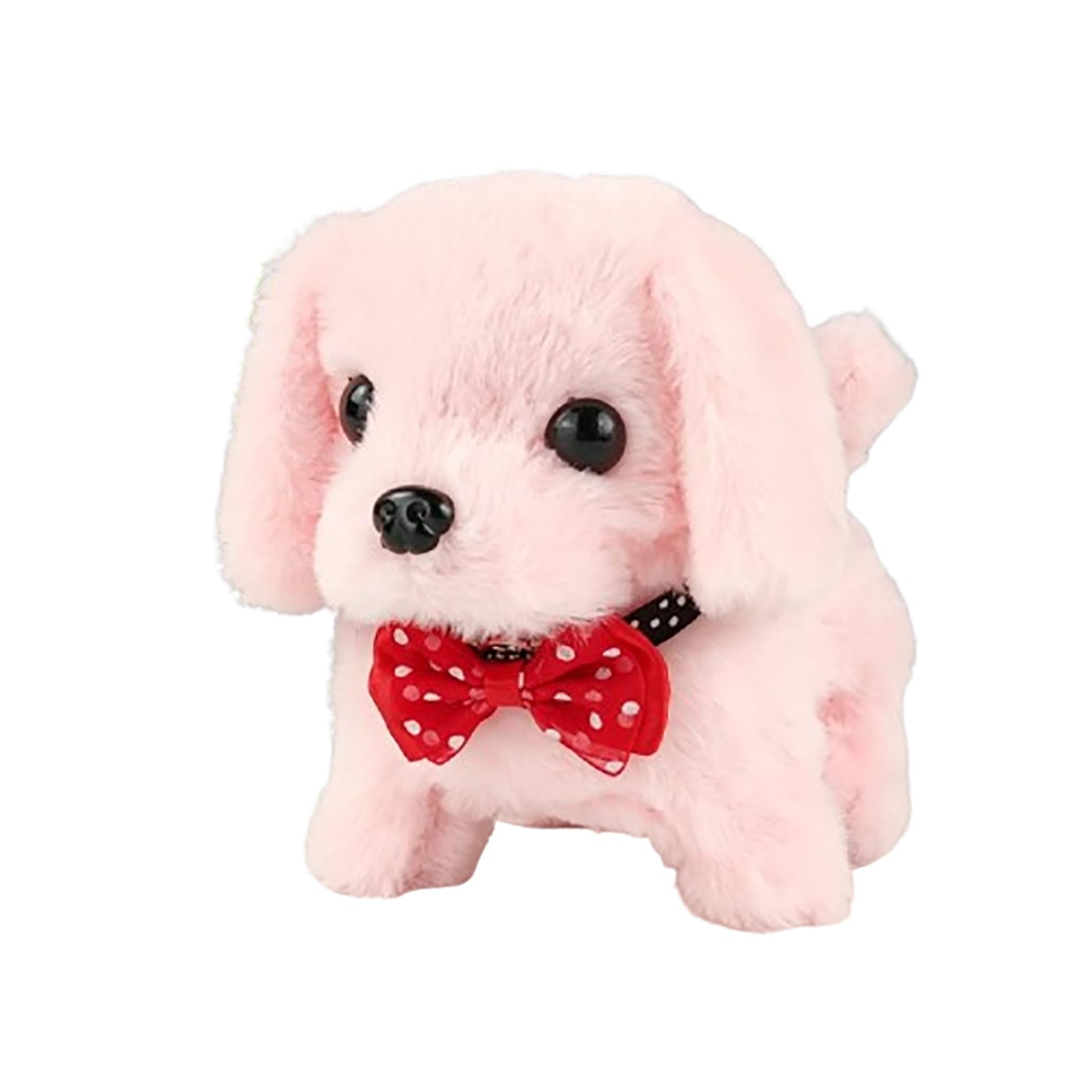 JORCEDI Interactive Electronic Plush Dog Toy, Realistic Walking Barking Puppy, Cuddly Stuffed Animal Pet for Kids Girls Boys, Soft & Cute Toy Dogs as Gifts (Pink Labrador,19cm*10cm*16cm)