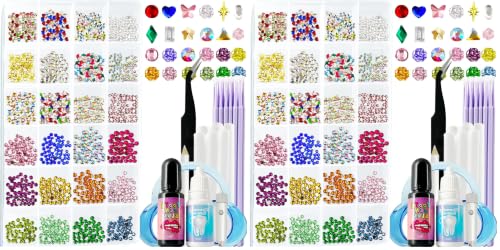 Image of CiikDux DIY Tooth Jewelry Kit - 770 Crystals, 12 Shapes Bedazzle Gems, Teeth Jewelry Starter Set (Pack of 2)