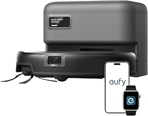 eufy Robot Vacuum C10 with Self Empty Station, 4,000Pa, 2.85-Inch Ultra-Slim Body, Up to 60 Days of Hands Free Cleaning,Carpet Cleaning, Edge Expansion Brush, Quiet, Point Laser Navigation