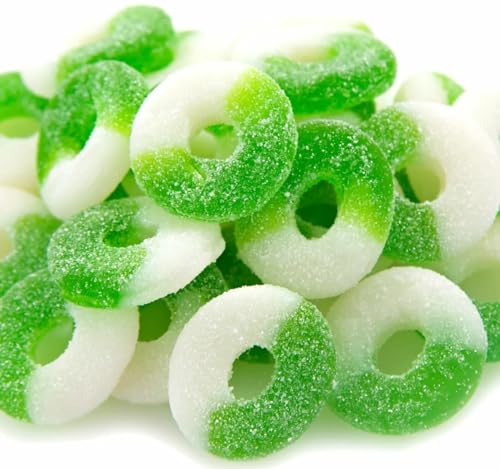 FirstChoiceCandy Gummy Rings Candy (Green Apple, 1 Pound (Pack of 1))