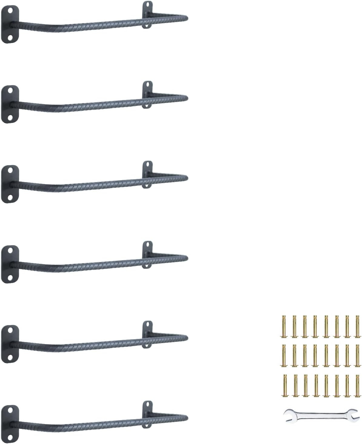 6-Rung Window Well Ladder, Heavy Duty Steel Basement Egress Ladder, Adjustable Wall Muonted Ladder for Home Safety, 700LBS