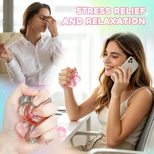 Image of 30 Pack Mini Dumpling Squeeze Flash Toys, Dumpling Squeeze Stress Relief Balls, 4 Colors Sensory Hand Toys, Desktop Stretch Stress Relief Toys