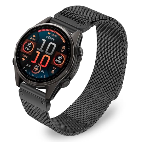 Dhwazz�o���h Fenix 8 43mm / 7S / 6S Pro / 5S Plus �����Y 20mm �N�C�b�N�t�B�b�g �X�e�����X�X�`�[���X�g���b�v ���ȃ~���l�[�[���C�o���h Garmin Epix Pro (Gen 2) 42mm / Ins