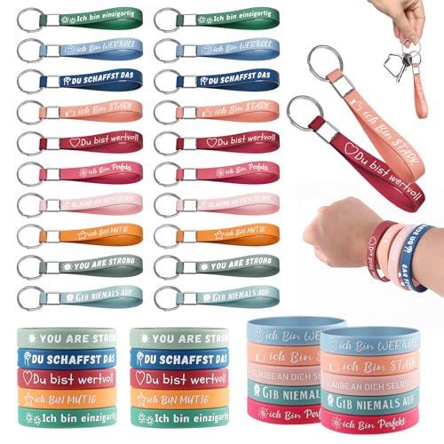 UBERMing 40 Pulseras Motivacionales, 20 Pulseras de Silicona Personalizada 20.2...