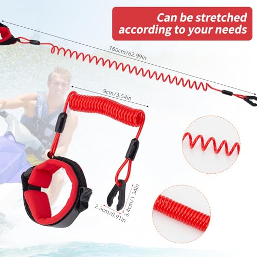 NICENEEDEDed Notausschalter Armband Für Boote 5.3 Fuß Verstellbares Sicherheits Notausschalterband Für Boote Motor Halteseil