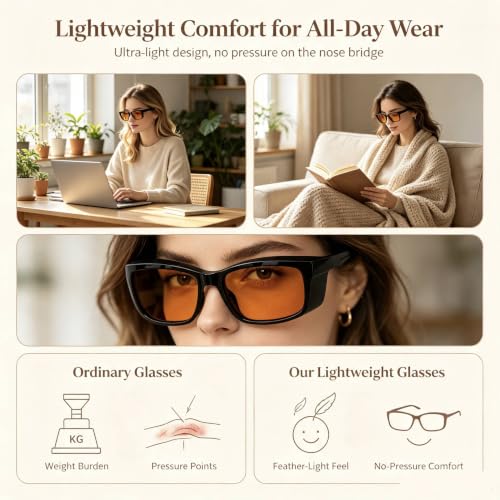 Image of Eyekepper Blue Light Glasses for Woman /Men /Women, Blocking, Fit over Amber
