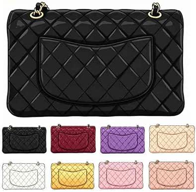 Women's Quilted Caviar Leather Crossbody Bag, Black, Gold-Tone Chain Shoulder Handbag