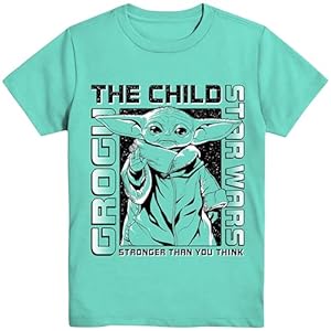 STAR WARS Boys Baby Yoda T-Shirt – Mandalorian The Child Boys Boys Short Sleeve T-Shirt- Little and Big Boys Sizes XS-XL