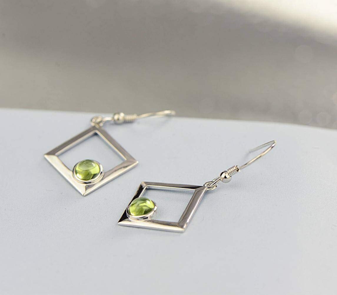 YSJNGF do chińskiego stylu bębenkowego 925 Biżuteria Naturalna granat perydot geometryczny dla kobiet kolczyki topaz
