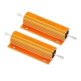 PATIKIL 2 Stück 100W 0.2 Ohm Aluminium Hülle Widerstand Gehäuse Draht Widerstände Schraube Tap Leistungswiderstand Goldton