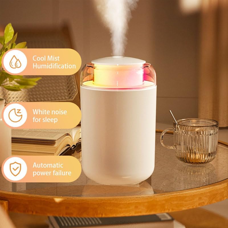 Miniatura 4 de Humidificador de dormitorio, humidificador extra grande de niebla fría de 1.2 L, humidificador para dormitorio, sala de estar, plantas de bebé, luz