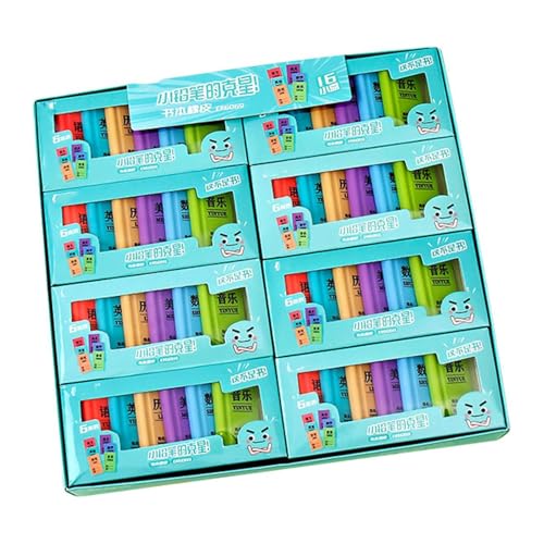 6 Boxes - Creative Cartoon Book Shaped Eraser, Personalized and Simple Student Eraser-Book Eraser - Single Box (6 Pieces/Box)