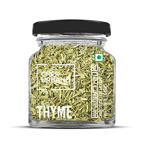 Image of Chef Urbano Thyme 50 g | 100% Natural | Premium Herbs and Spices | Flakes /Leaves | Glass Bottle
