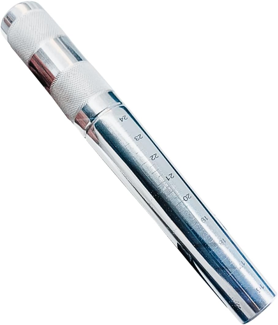 BENCH WIZARD 8.5" Large Ring Mandrel | Sizes 16-24 With Quarter Increments | Textured Grip Handles | Silver Metallic Steel Finish | Easy To Read Measurements | Ideal For Jewelers & Hobbyists