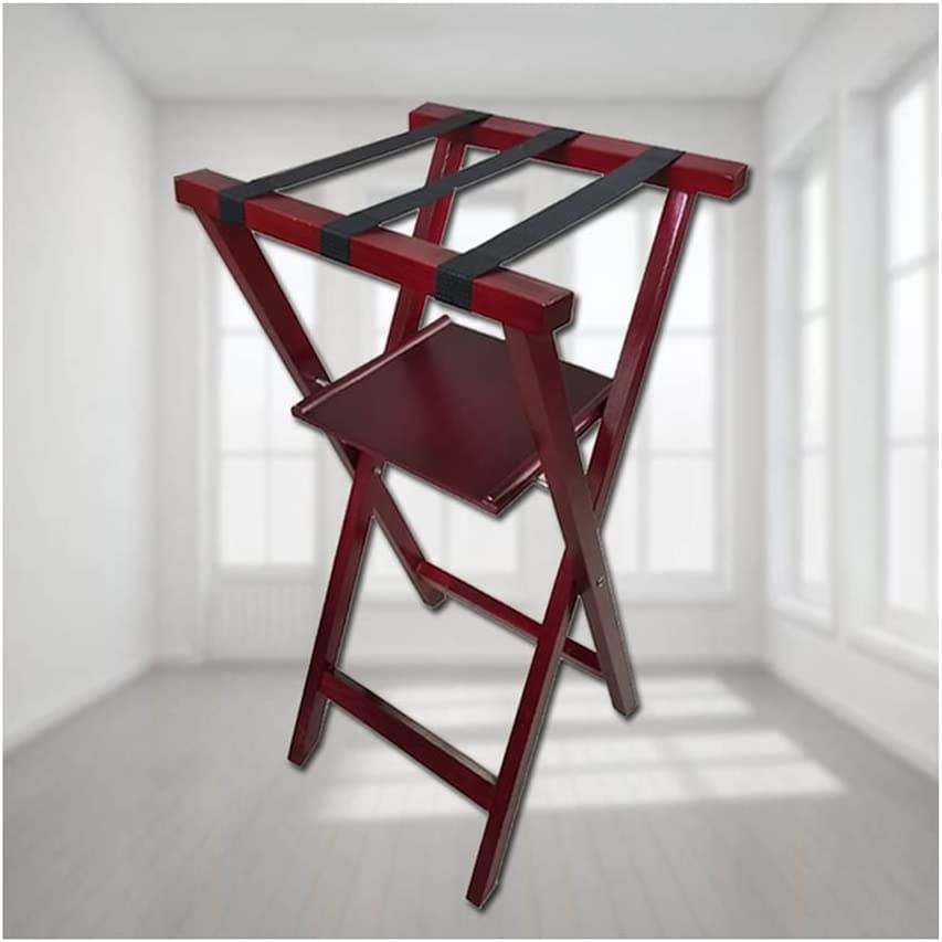 Porte-bagages pour chambre d'amis et support de valise pliable double couche en bois