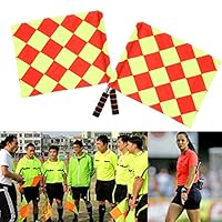 Wasserdichte Schiedsrichter-Flagge, Fußball-Training, Linesman-Flaggen-Set, 2-teilige Tasche, Socr-Fußball-Schiedsrichter, Sportspiel, Linienrichter-Flagge mit Aufbewahrungstasche
