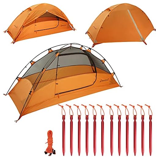 Clostnature 1-Person Tent for Backpacking - Ultralight One Person Backpacking Tent, Hiking Tent for One Man, Solo, Single Person with Tri-Beam Aluminium Stakes