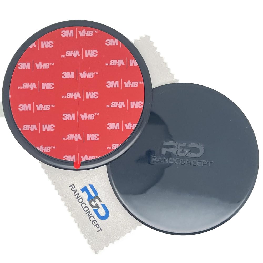 Randconcept - 95mm Adhesive Dashboard Pad Mounting Disk with Adhesive for Suction Cup Phone Mount & for Garmin GPS Suction Mount | 3.74" Wide Diameter 2 Pcs