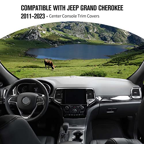 JeCar Center Console Dashboard Panel Trims Inner Door Handle Covers Interior Accessories Compatible with Jeep Grand Cherokee WK2 2014-2020, Carbon Fiber Texture by JeCar - Image 6