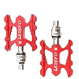 Pedales Mtb Pedal de liberación rápida Pedal de bicicleta de montaña plegable de aleación de aluminio ultraligero Pedal de bicicleta con reposapiés antideslizante Pedales Bicicleta MontañA(Red)