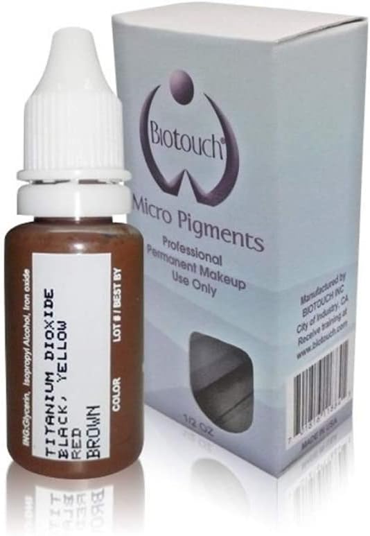 BioTouch Permanent Makeup BROWN Cosmetic Tattoo Inks Micro Pigment Color .5 oz