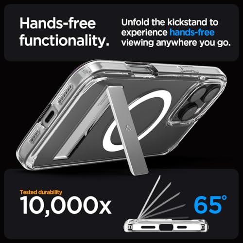 Image of Spigen Ultra Hybrid S MagFit Back Cover Case for iPhone 16 Pro, Clear Transparent, MagSafe Compatible - PC+TPU | Crystal Clear