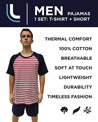 Conjunto de pijama, Curto, Lupo, Masculino, Marinho,GG