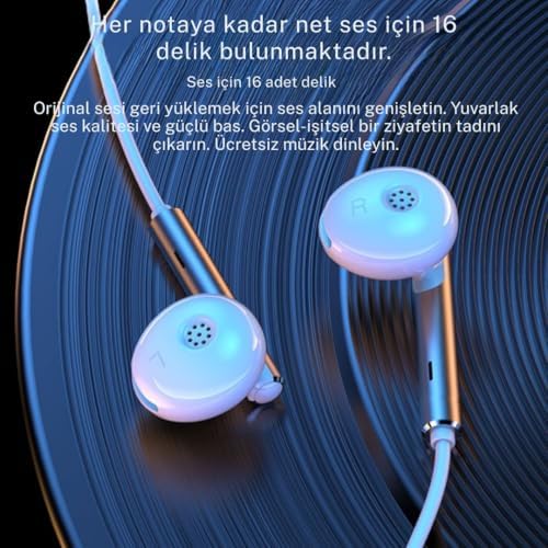 Wodimark 3.5mm Lightning Kablolu Kulaklık – Mikrofonlu ve Kumandalı, Net Ses Kalitesi & Derin Bass, Telefon, Tablet, Bilgisayar ve Lightning Girişli Cihazlarla Uyumlu, Tak Çalıştır - Görsel 3