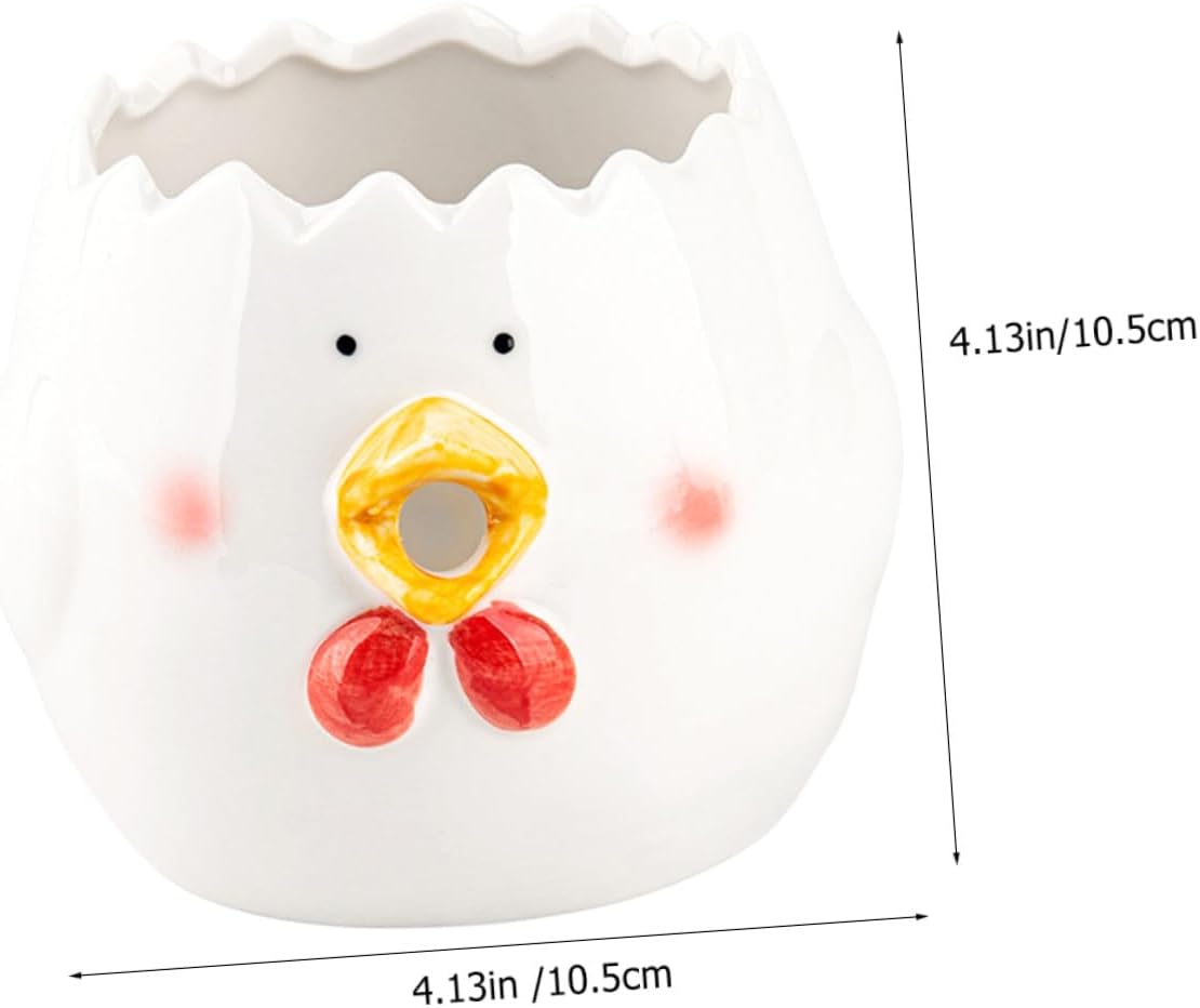 BESPORTBLE Ceramic Egg Separator Cute Chicken Shape Egg Yolk White Divider for Baking Cooking High Grade Easy Clean Kitchen Tool for Home Use
