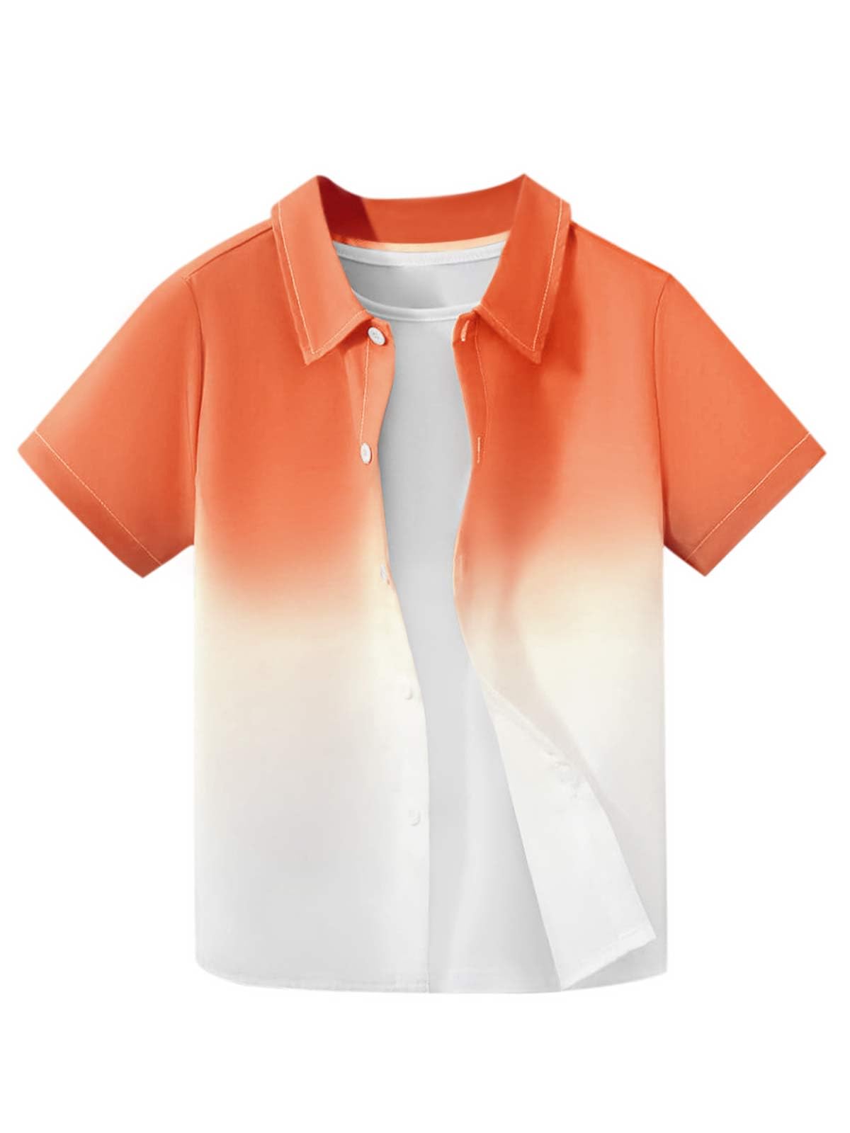 Haloumoning Camicia a maniche corte con bottoni, per bambini, estiva, casual, da spiaggia, hawaiana, 5-14 anni