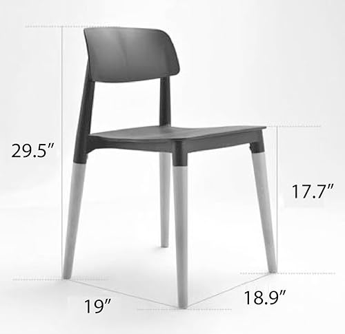 Miniatura 3 de Bel Dining Bistro Cafe Style - Juego de 2 sillas auxiliares minimalistas modernas (negro)